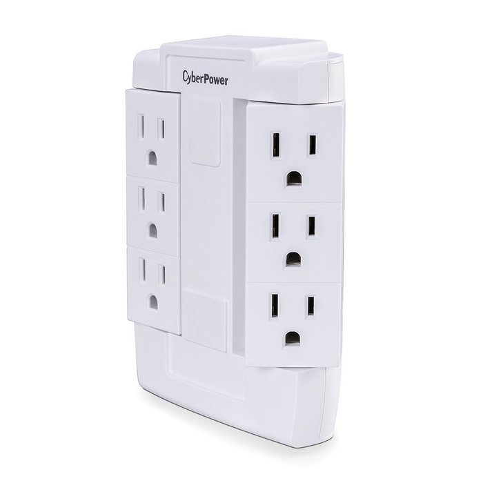 CyberPower GT600P 6 Outlet Swivel Grounded Wall Tap N2