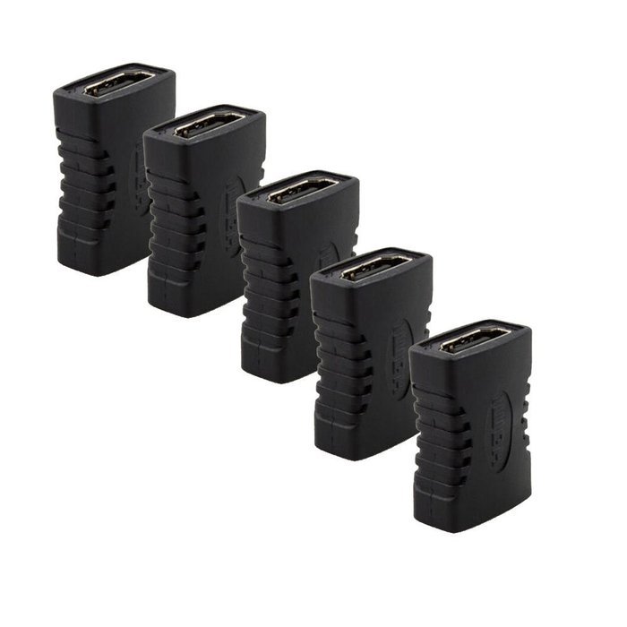 yueton Pack of 5 Nickel Plated HDMI Female to Female F/F Coupler Connector Adapter N2