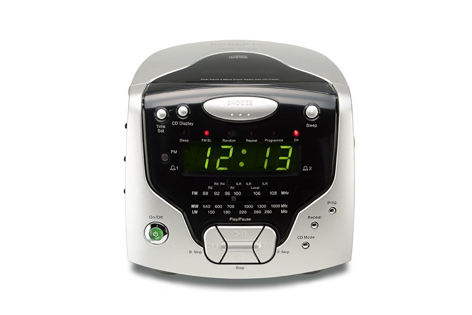 Roberts Radios 3-Band Dual Alarm Stereo Clock Radio with CD Player (CD Cube)