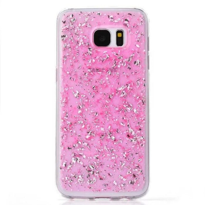 Galaxy S7 Edge Case,UZZO Luxury Sparkle Powder Paillette Bling Flexible TPU Bumper Case Protective Shell Rubber... N6