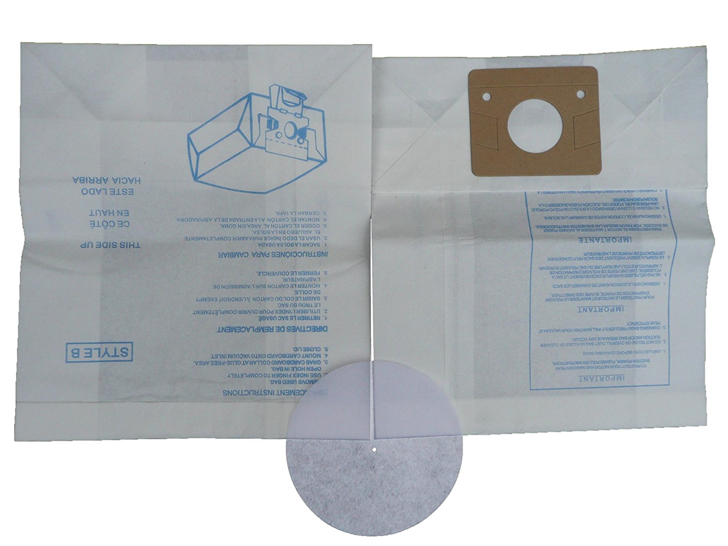 3 Eureka B Allergy Canister Vacuum Bags 1700 3700, Powerteam Series ...