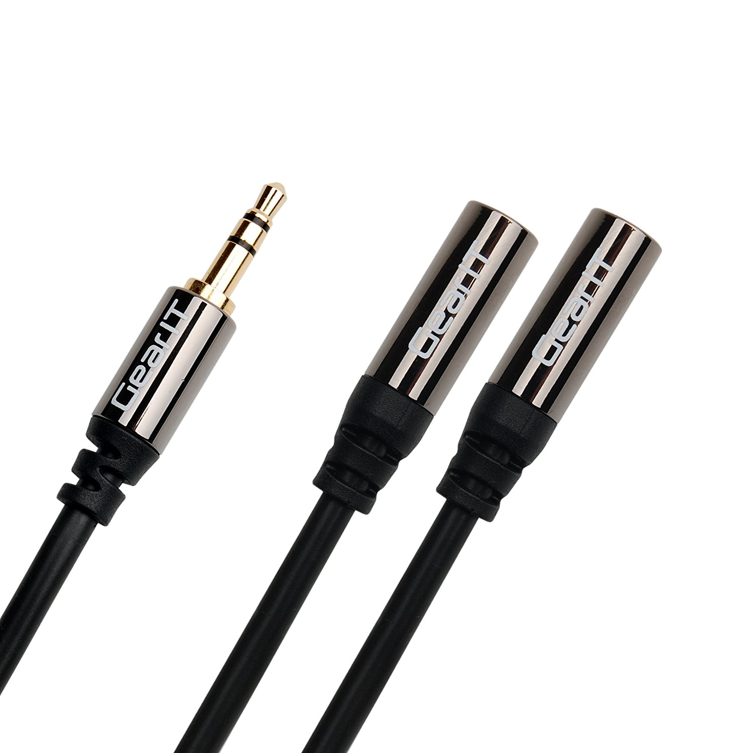 GearIT Pro Series Gold Plated 3.5mm Auxiliary Audio Stereo Y Headphone ...