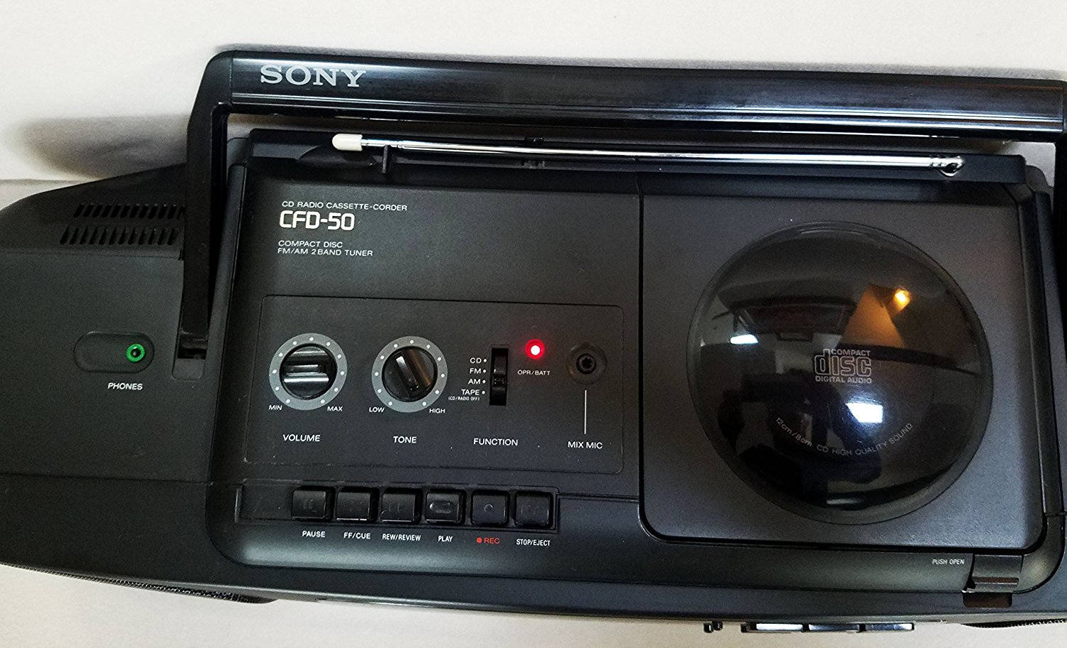 Sony CFD-50 CD FM/AM Radio Cassette Player Compact Disc 2 Band Tuner ...