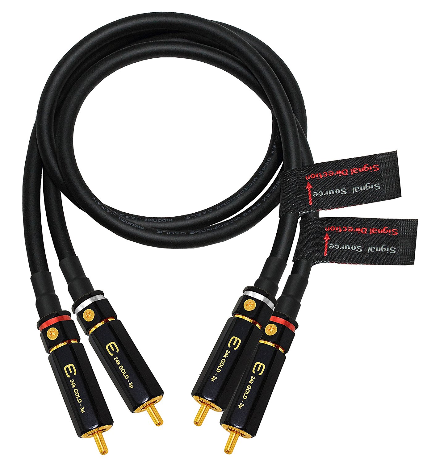 3 Foot Rca Cable Pair Mogami 2549 Neglex High Def Audio Interconnect Cable With Premium Gold 3545