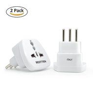 Bestten 3 Outlet Portable Travel Surge Protector with 2.4A Dual USB Charging Ports, 18in Cord, ETL Listed, White N40