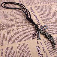 Catchnew&reg; Gun Necklace Retro Revolver Pistol Cow Leather Cord Pendant Long Necklace N7