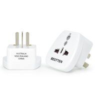 Bestten 3 Outlet Portable Travel Surge Protector with 2.4A Dual USB Charging Ports, 18in Cord, ETL Listed, White N49