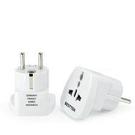 Bestten 3 Outlet Portable Travel Surge Protector with 2.4A Dual USB Charging Ports, 18in Cord, ETL Listed, White N50