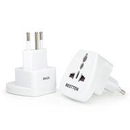 Bestten 3 Outlet Portable Travel Surge Protector with 2.4A Dual USB Charging Ports, 18in Cord, ETL Listed, White N52