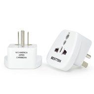 Bestten 3 Outlet Portable Travel Surge Protector with 2.4A Dual USB Charging Ports, 18in Cord, ETL Listed, White N53