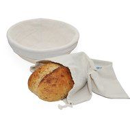 Banneton Proofing Basket, 8.5 inch Brotform Bread Dough bowl with Liner and Linen Bread Storage Bag for Round... N4