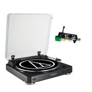 Audio Technica Turntable and Headshell Cartridge Bundle ATLP60BKUSB