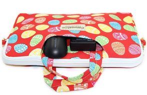 Canvaslove Black Easter Egg Patten Canvas Laptop Shoulder Bag 11 Inch 12 Inch 13 Inch Laptop Messenger Bag 13.3... N42