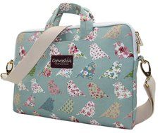 Canvaslove Black Easter Egg Patten Canvas Laptop Shoulder Bag 11 Inch 12 Inch 13 Inch Laptop Messenger Bag 13.3... N48