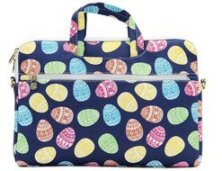 Canvaslove Black Easter Egg Patten Canvas Laptop Shoulder Bag 11 Inch 12 Inch 13 Inch Laptop Messenger Bag 13.3... N49