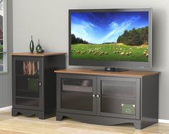 Pinnacle 1-Door Audio Tower 101915 from Nexera - Cherry and Black N3