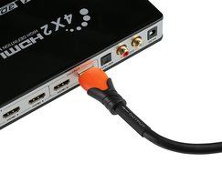 A-tech Series Blue&amp;black - High speed Hdmi Cable 100 Ft with Built-in Signal Booster Metal Black Case,Supports... N27