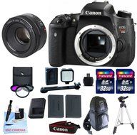Canon EOS T6s + Canon 50mm 1.8 STM + 2 32GB Transcend SD Memory Cards + LED Video Light + Spare LP E17 Battery...