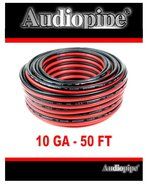 50' AUDIOPIPE 10 GA GAUGE RED BLACK ZIP WIRE SPEAKER CABLE COPPER CLAD CAR AUDIO STEREO #10-50RB