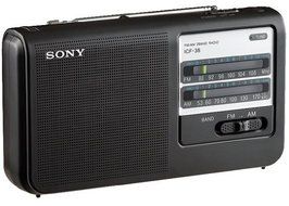 Sony Portable Handy AM/FM Radio with Built-in 3 5/8" Clear Sound Speaker, Earphone Jack, LED Tuning Indicator,... N10