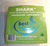 Shark Navigator Lift-Away NV350 Foam &amp; Felt Filter Set, Fits Shark Navigator Lift-Away models: NV350, NV351, NV352...
