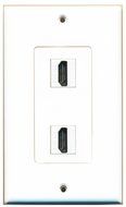 RiteAV - 3 Port HDMI 2.0 Keystone Wall Plate (White) N4