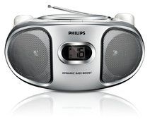Philips AZ102S Portable BOOMBOX Sound machine CD Player with AM/FM Radio - Silver AZ102S/98