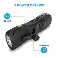 Sinvitron Hand Crank Self Powered Emergency Radio with LED Flashlight, Alarm, Swiss Knife Tool Set, Mobile Cell... N7