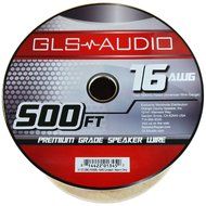 GLS Audio Premium 16 Gauge 500 Feet Speaker Wire - True 16AWG Speaker Cable 500ft Clear Jacket - High Quality...