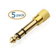 Flammi Gold Plated 6.3mm(1/4 inch) Male to 3.5mm(1/8 inch) Female Stereo Audio Adapter Converter Headphone Connector... N2
