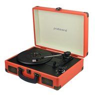 ProduTrend VinylPal Portable Record Turntable Suitcase w/ Built-In Battery - Orange N4