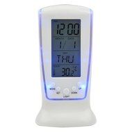 Digital Desktop Clock with LED,Day,Date,Temperature,Alarm,Blue Backlight,timekeeper-white - Batteries no Included N2