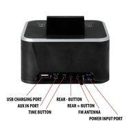 Gogroove Compact All in One Bluetooth Wireless Dual Alarm Clock Radio with Large Easy to Read Backlit LCD Display N2