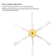 I-clean Vacuum Cleaner 6-arms Side Brushes+10 Packs for iRobot Roomba 770, 780, 790, 650, 595, 630 N7