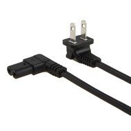 CableCreation 3 Foot 18 AWG Angled 2-Slot Non-Polarized Angle Power Cord (IEC320 C7 To Nema 1-15P), 0.915M / Black N4