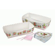 Talking Tables Frills and Frosting Tea Party Loaf Molds (6 Pack), Medium, White