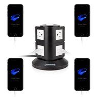 Power Strip, Safemore Smart 6-Outlet with 4-USB Surge Protection Power Socket 4000W 110-250V Worldwide Voltage... N10