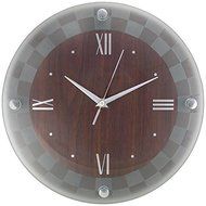 New TIMEKEEPER 6986D 12&quot; Round Wall Clock with Sand-Blasted Glass Floating Dial (Checkerboard)
