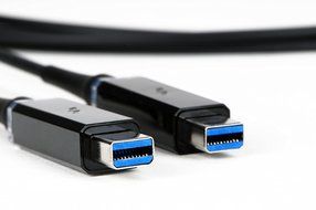 Optical Cables by CorningTM AOC-MMS4CTP030M20 ThunderboltTM Optical Cables, 30 m (100'), Black N3