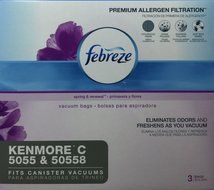 Febreze Odor Eliminating Vacuum Bags, Kenmore C 5055 &amp; 50558, 3 bags, 2 Pack (6 Total Bags) N4