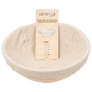 DOYOLLA 1pcs 8.5" Round Banneton Brotform Bread Dough Proofing Rising Rattan Basket &amp; Liner N5