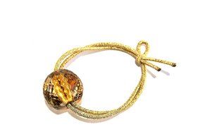 Nkisup Acrylic Ball Decorate Elastic Hair Band Hair Accessories Holder (Gold) N8