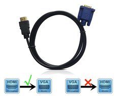 Allytech(TM) 6 Feet New HDMI Gold Male to VGA Male D-SUB HD 15 Pin M/M Adapter Connector Cable for Laptop PC LCD... N6