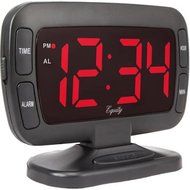 Equity by La Crosse 30017 1.8&quot; Extra-Large LED Display Tilt Clock with Alarm, HI/LO light dimmer and sound volume N3