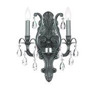 5563-PW-CL-MWP Dawson 2LT Wall Sconce, Pewter Finish with Clear Hand Cut Crystal by Crystorama Lighting Group
