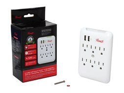 Rosewill 6 Outlet Wall Tap Power Surge with 2 USB Charging Ports (RHSP-14001) N4