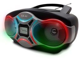 Akai CE2016-L Portable CD Boombox Show Sport Stereo CD Player with AM/FM Radio and Aux Line-in Disco LED Light... N2