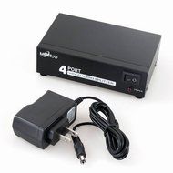 Findway 4 Port 1 In 4 Out 3 RCA AV Audio Video Splitter Amplifier for Cable Box DVD DVR Analog TV N4