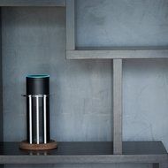 Stabl'R Speaker Stand for Amazon Echo - Protect Alexa and UE Boom - Walnut N6