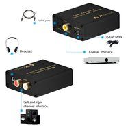 Portta PETDASM Premium Digital Coaxial Toslink to Analog Audio Converter support Headphone Speaker outputs N3